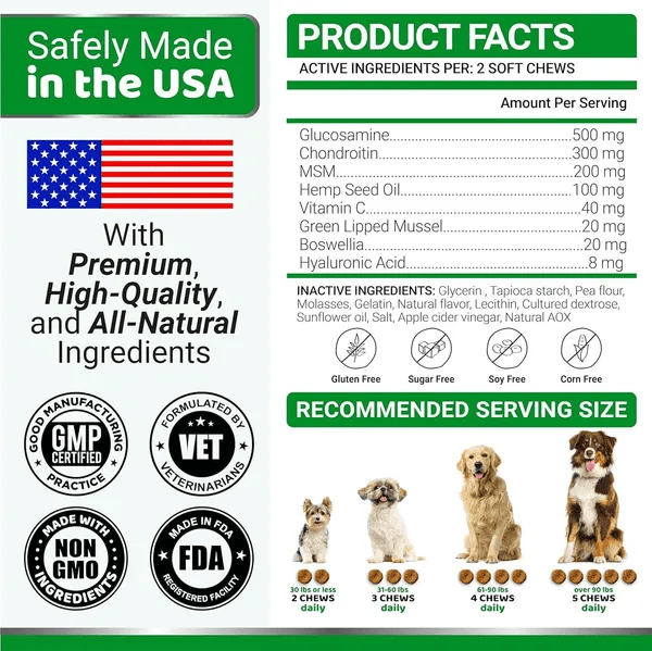 2 Pack Joint Pain Relief Mobility Aids for Dogs