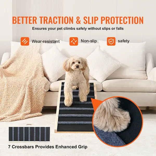 Adjustable Folding Pet Ramp for Bed