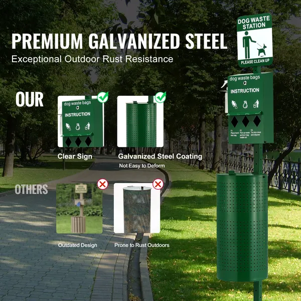 Dog Waste Station with Hand Wash Bottle