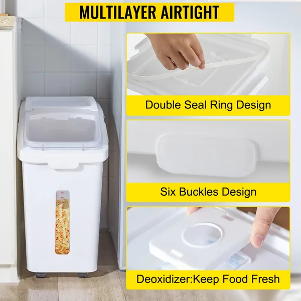 11.4 Gallon/50L Dog Food Storage Containers with Wheels
