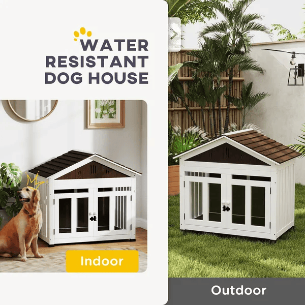 40" Wooden Furniture Style Dog Crates with Elevated Removable Floor