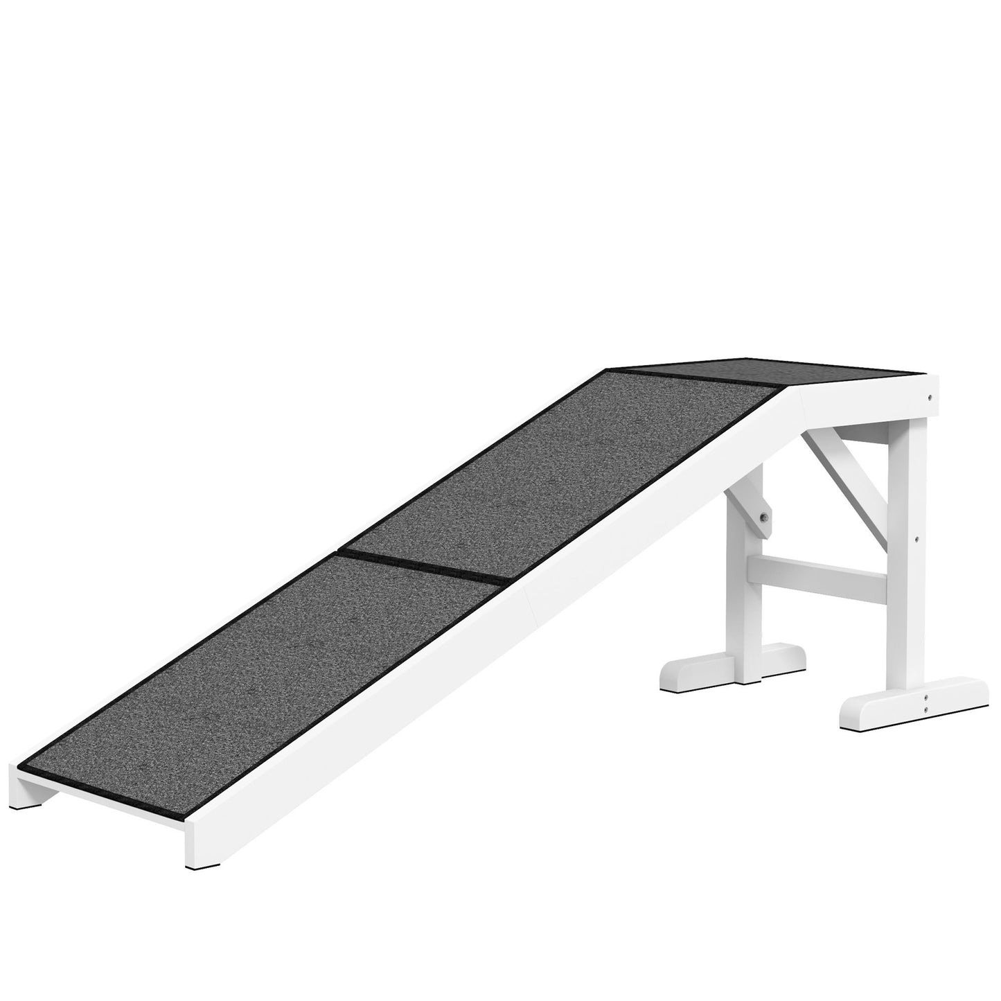 60" Easy Access Dog Ramps with Non-Slip Carpet - White
