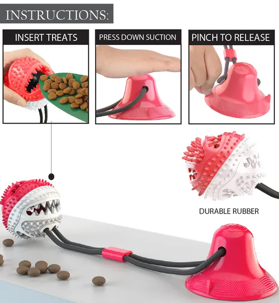 Ball-Shaped Suction Cup Dog Treat Dispenser