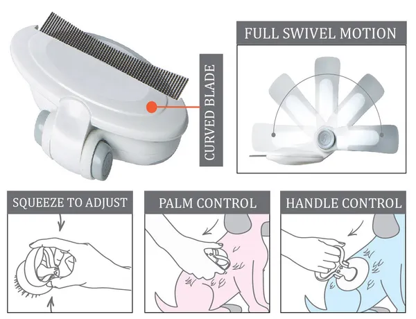 Travel Swivel Curved Pin Dog Comb