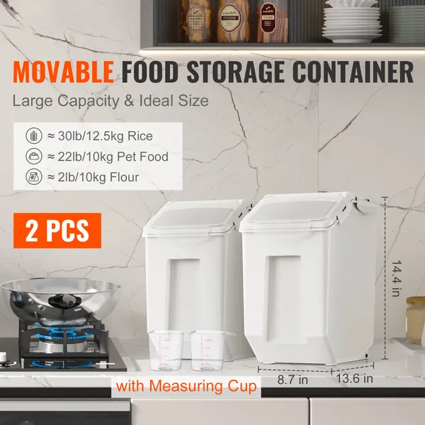 2x 4 Gallon/15L Dog Food Storage Containers