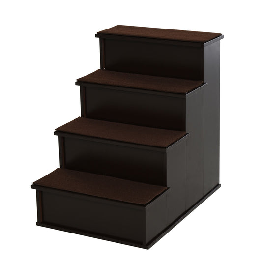 Dog Stairs with Removable Covering Up To 22 Lbs - Brown
