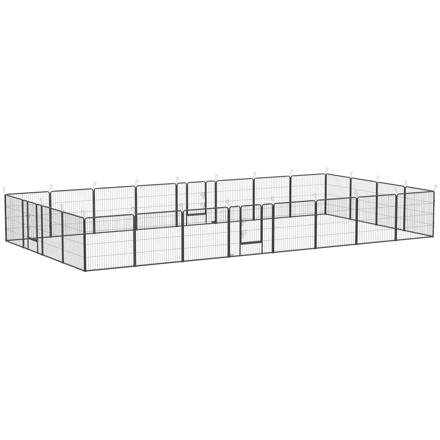 24 Panel Outdoor Dog Pens with Lockable Door