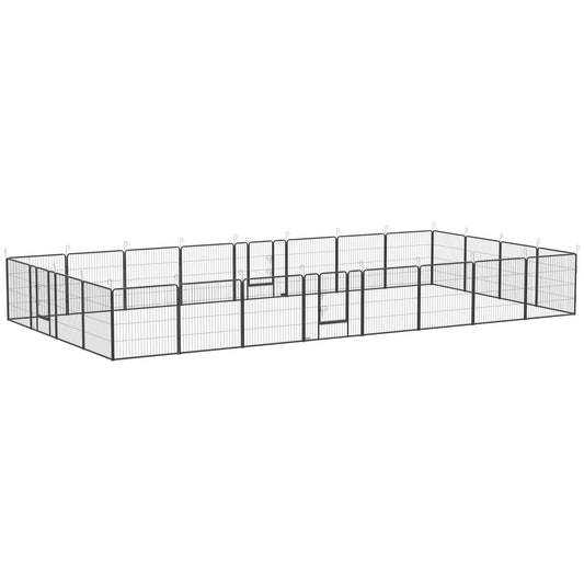 24 Panel Outdoor Dog Pens with Lockable Door