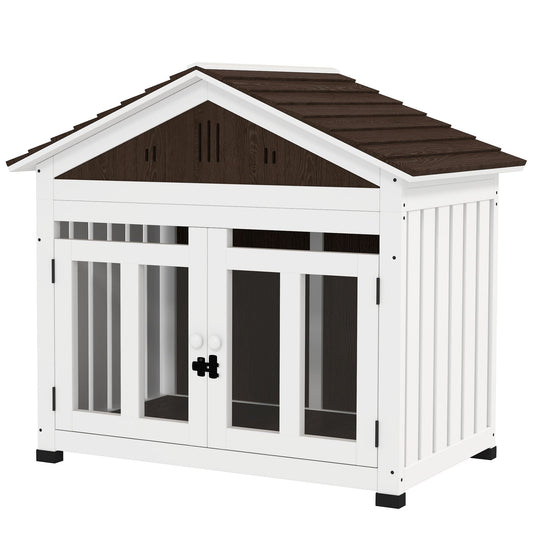 40" Wooden Furniture Style Dog Crates with Elevated Removable Floor