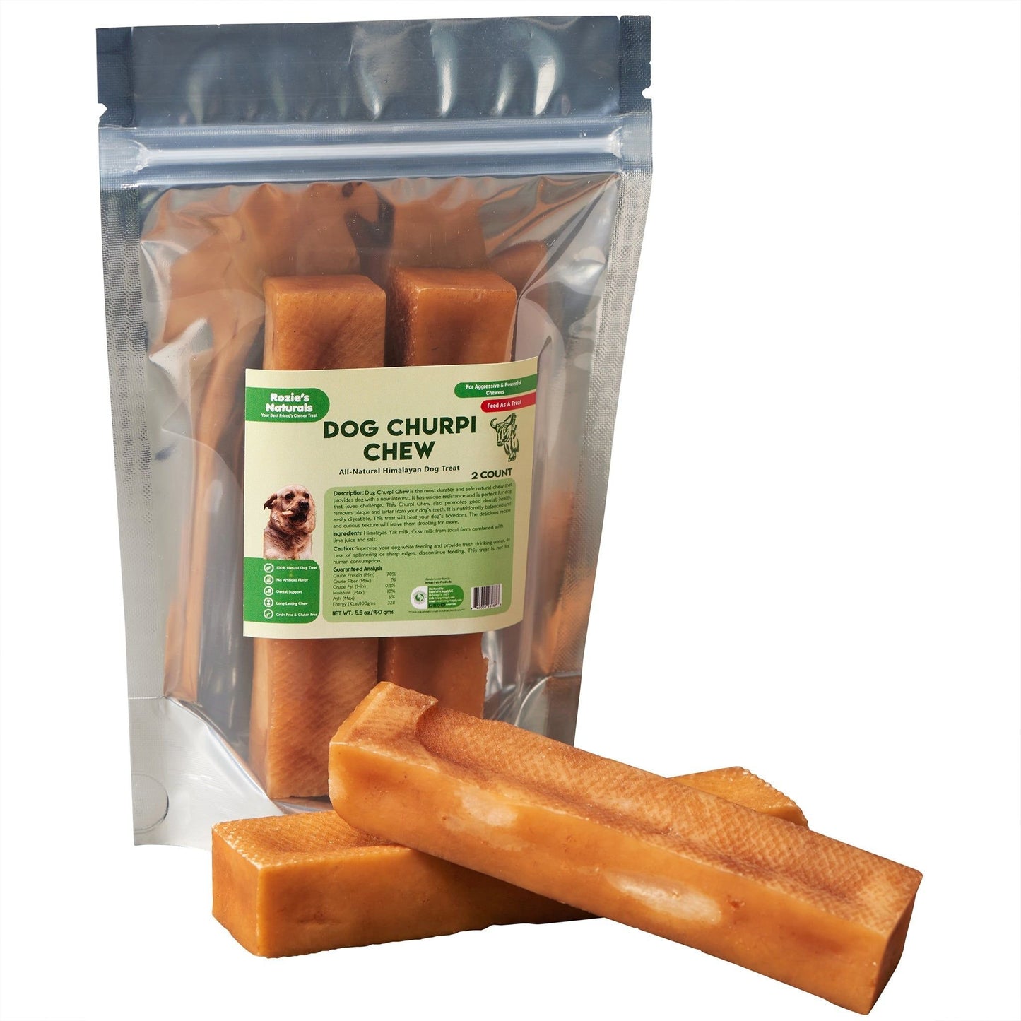 2CT Medium Churpi Chew Dog Stick Treats Dental Chews - 5.5 oz