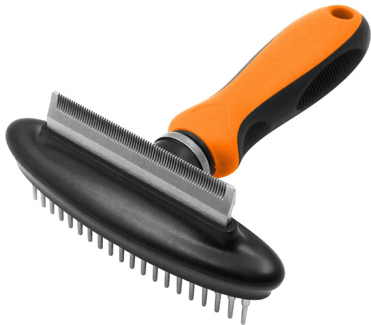 2-in-1 Dual-Sided Grooming Undercoat Rake for Dogs