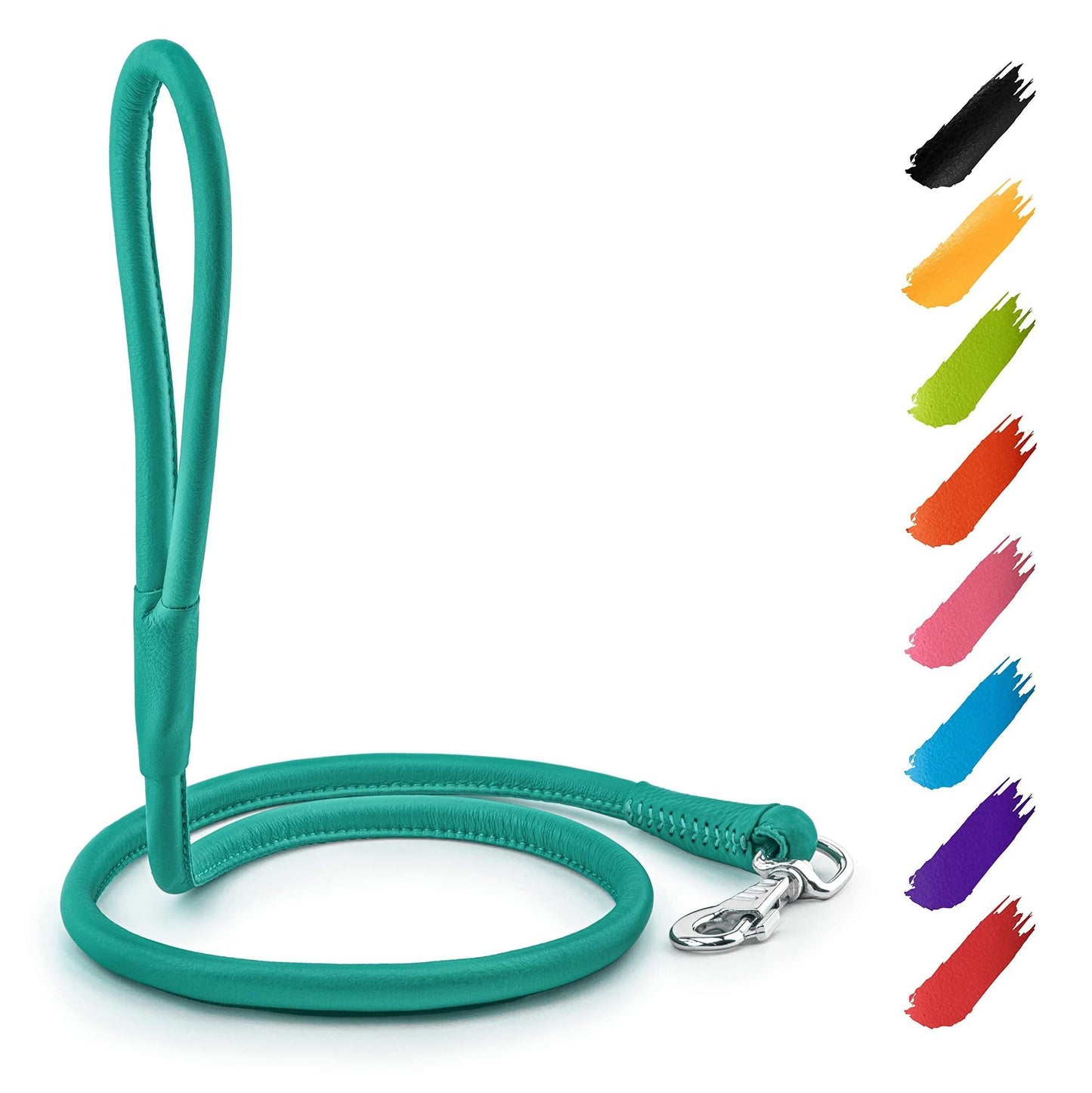 4ft Leather Rolled Dog Leash