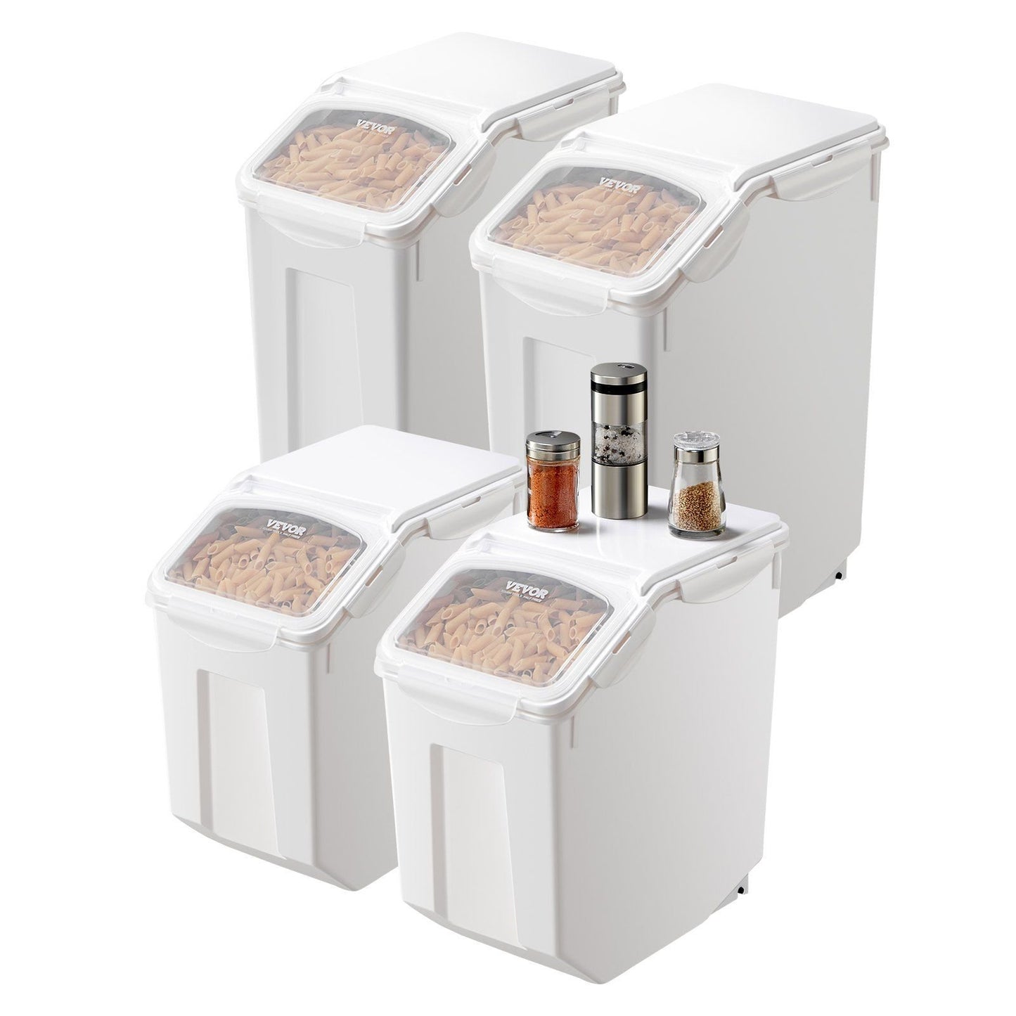 2x 3.5Gal and 2x 4.5Gal Dog Food Storage Containers
