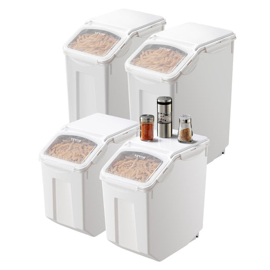 2x 3.5Gal and 2x 4.5Gal Dog Food Storage Containers