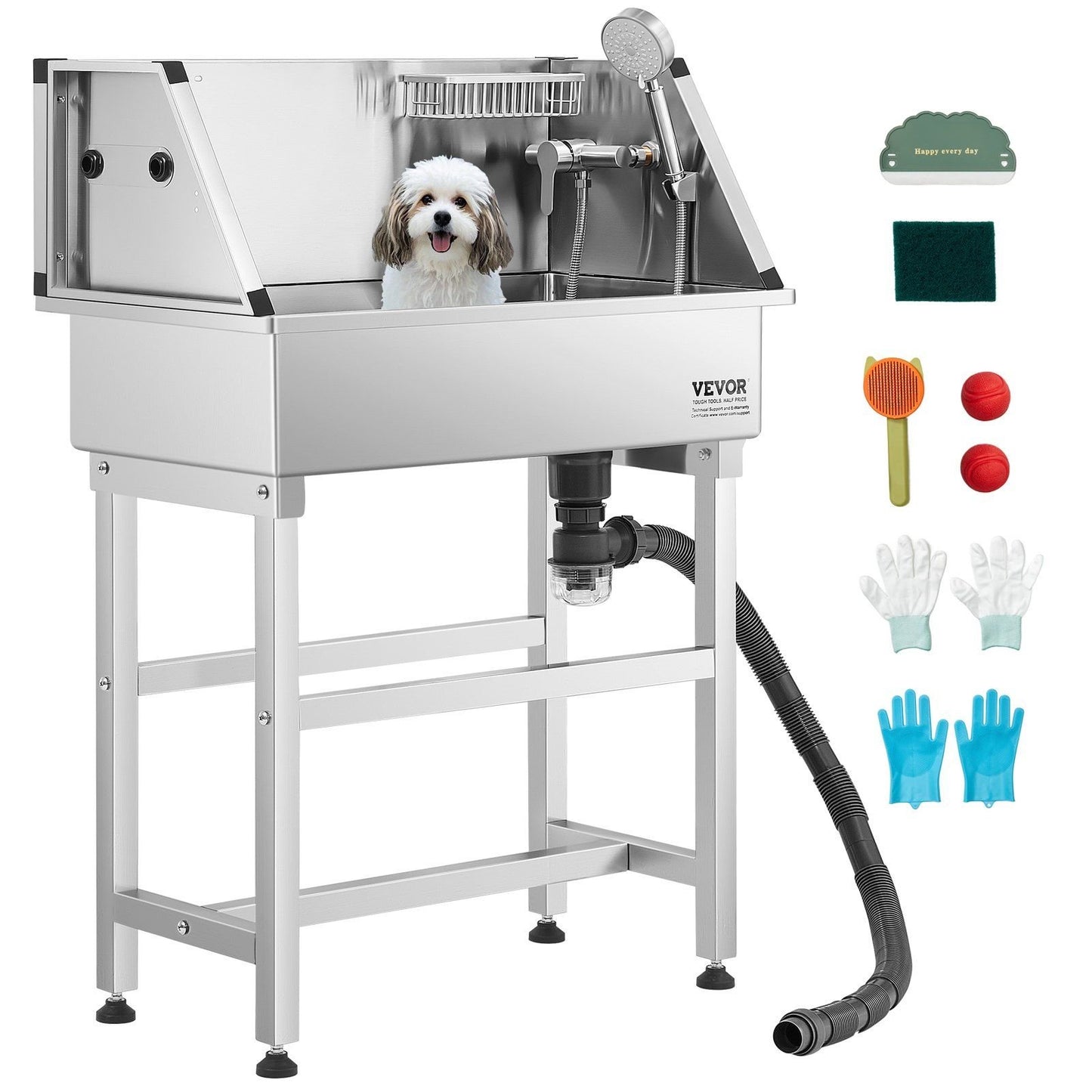34-Inch Stainless Steel Elevated Dog Bath