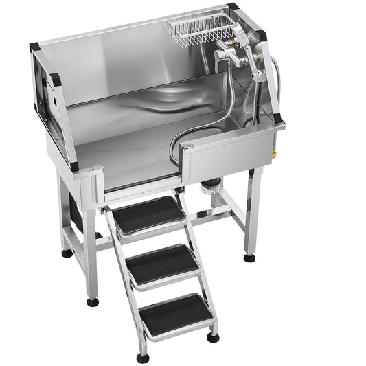 34-Inch Dog Stainless Steel Elevated Dog Bath
