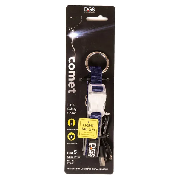 Comet Rechargeable Light-Up Flat Dog Collars