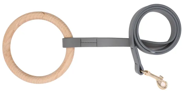 Beechwood and Leather Designer Flat Dog Leash